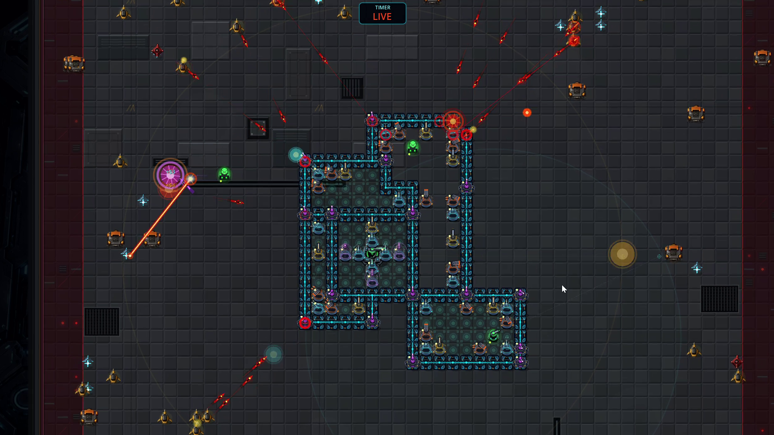 Bastion Grid gameplay with enemies approaching the defended grid